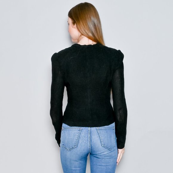 ISABEL MARANT Black Linen Fitted Blazer Sz 1 - Picture 5 of 8